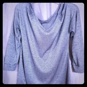 Shoulders out gray sweater
